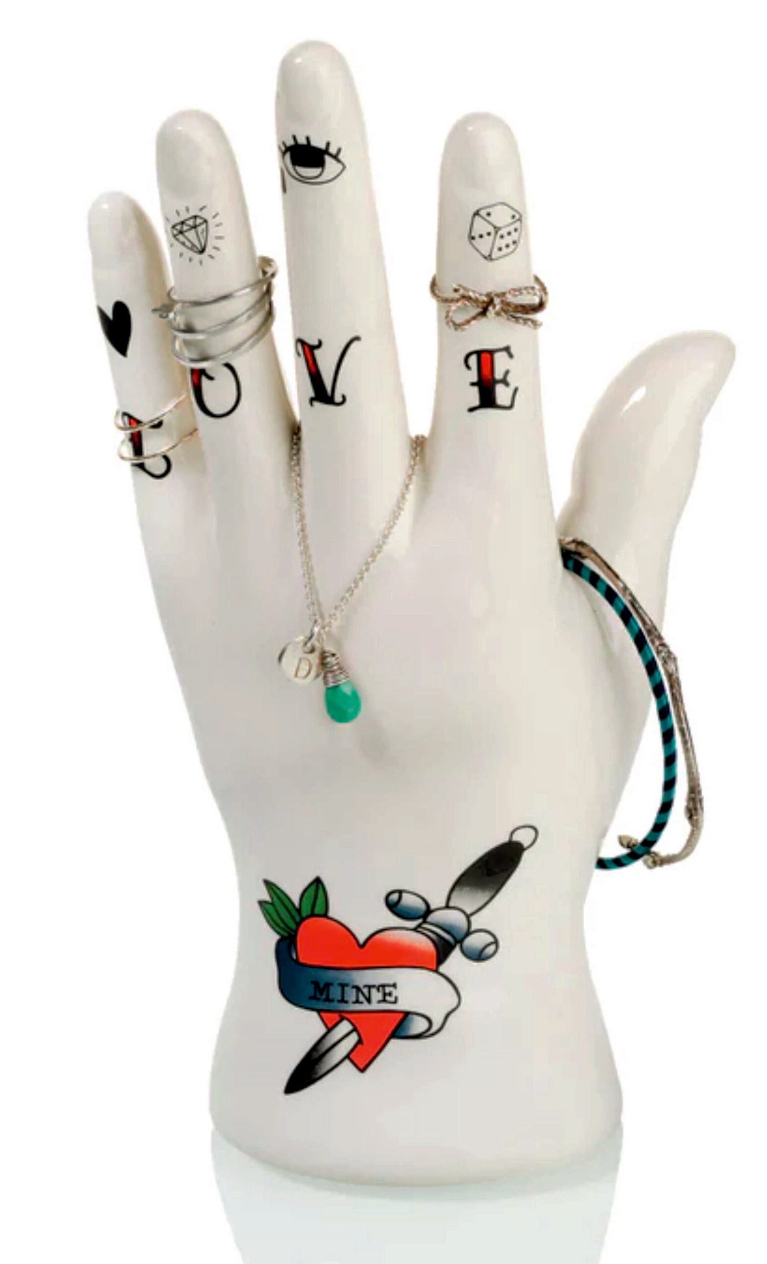 Hand Tattoo jewelry holder